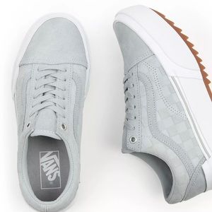 Vans Old Skool Stacked Emboss Check sneakers in high rise gray